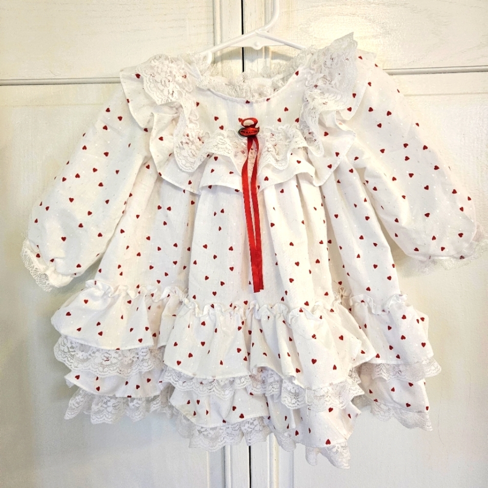 Vintage Jo Lene Ruffle Heart Dress